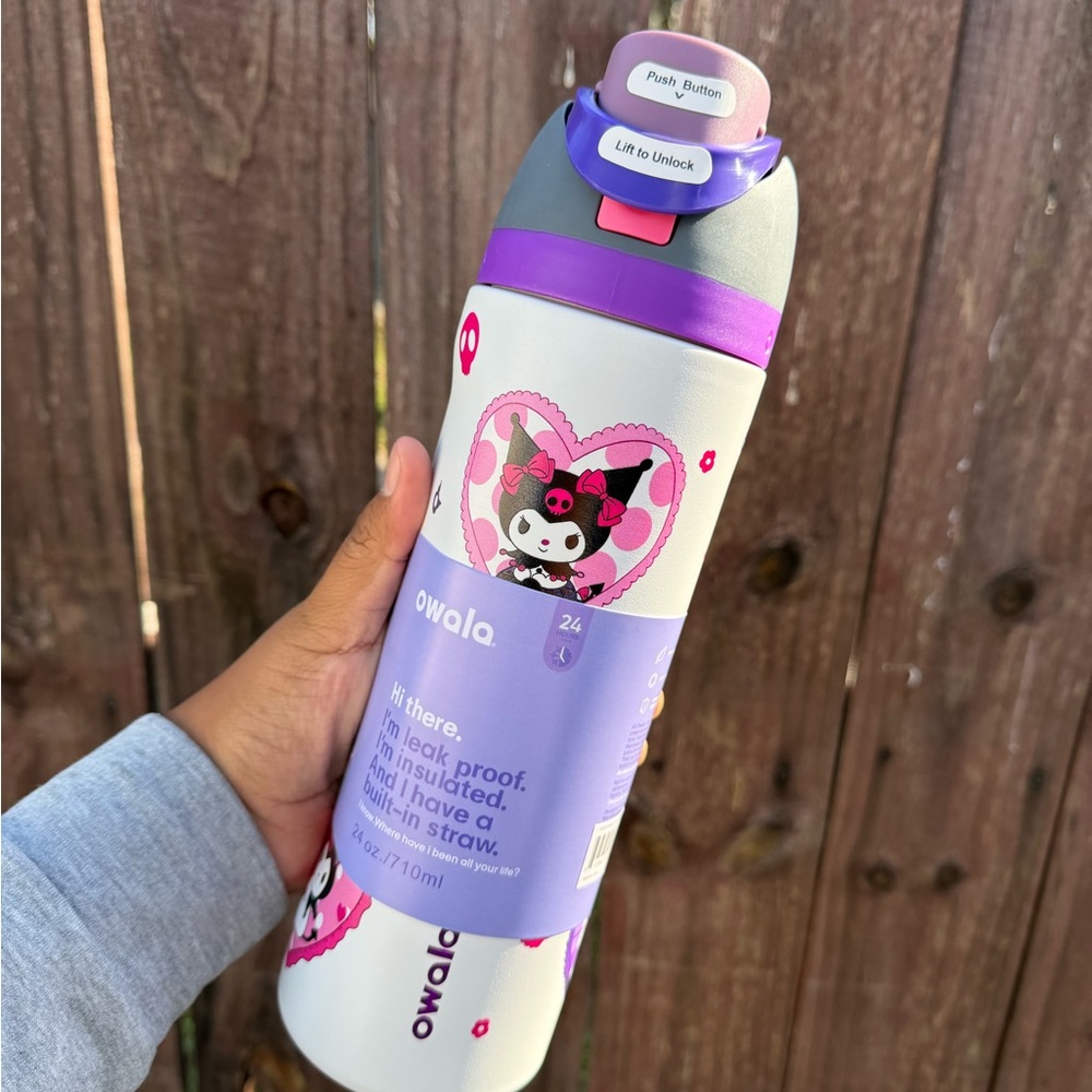 Owala Purple and White Water Bottle